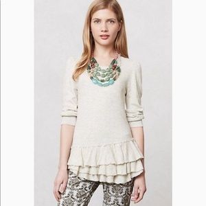 Anthropologie knitted and knotted ruffle hem